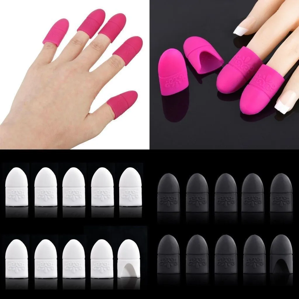 5Pcs Nail Soakers Pad Holder, UV Gel Polish Remover Caps Tips Tools
