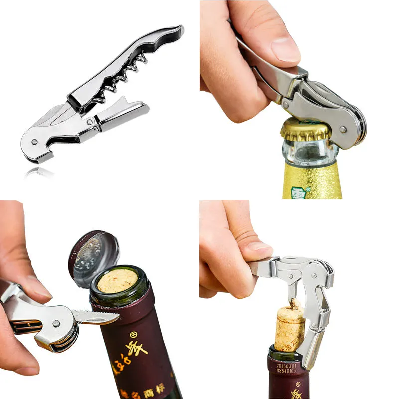 3-In-1 Stainless Steel Bottle Opener, Corkscrew Portable Wine Opener