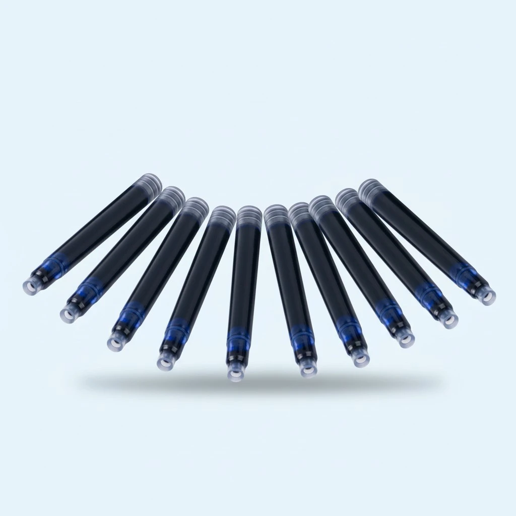 10 PCS Package Portable Disposable Blue/Black Fountain Pen Ink