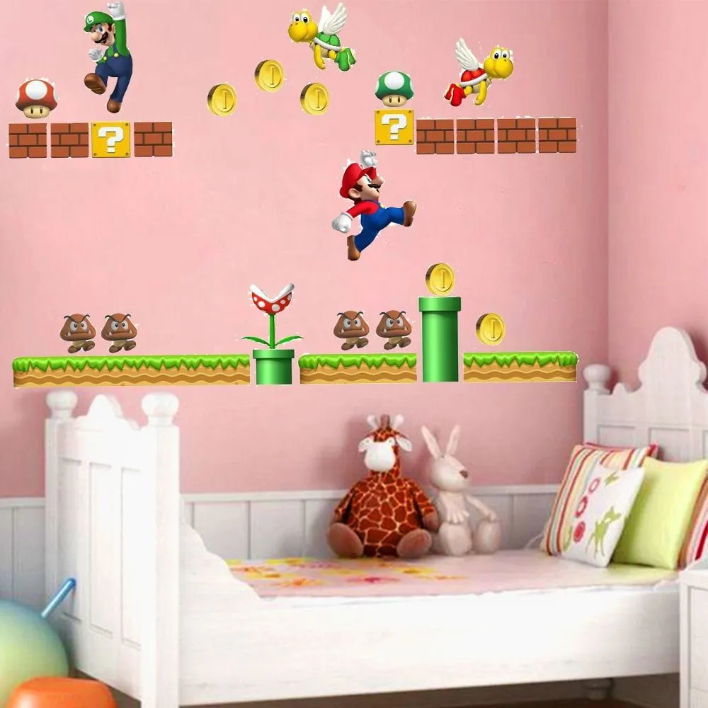 Super Mario Wall Sticker, DIY 3D Removable Decals for Child Nursery School