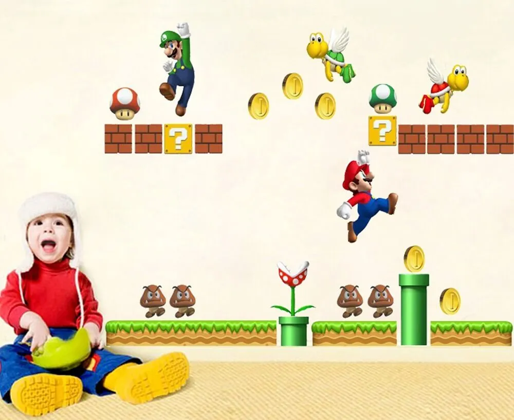 Super Mario Wall Sticker, DIY 3D Removable Decals for Child Nursery School
