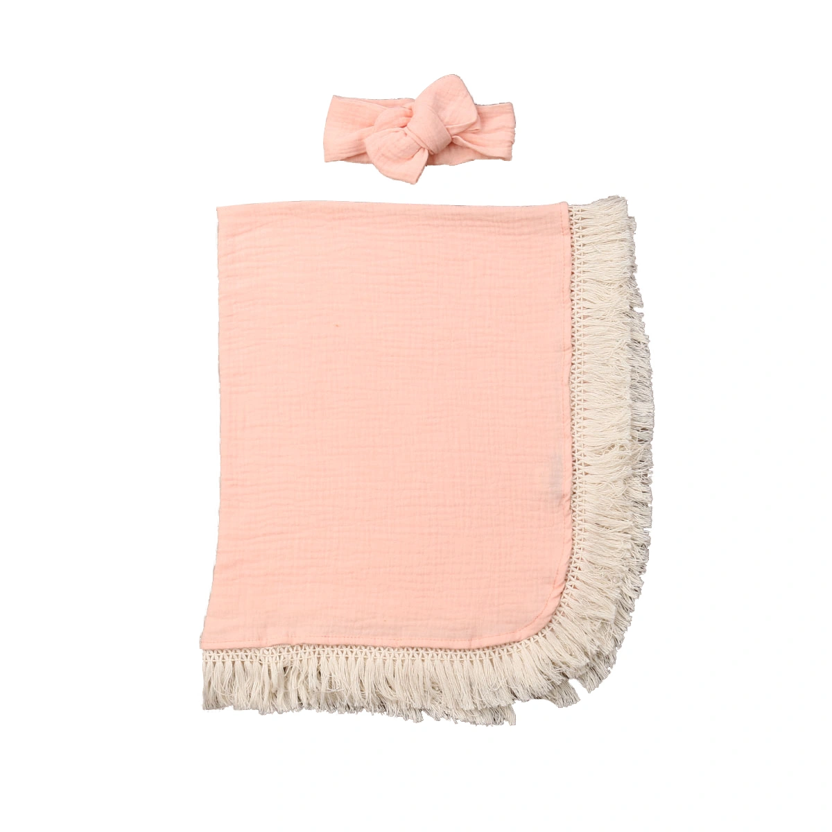 Infant Tassels Sleeping Bag Blanket Swaddle + Bowknot Headband