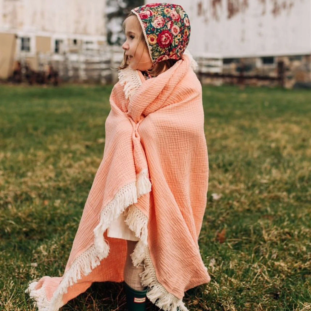 Infant Tassels Sleeping Bag Blanket Swaddle + Bowknot Headband