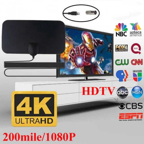 200 Mile TV Antenna Ultra Thin HD 4K Antenna Digital Indoor Antenna