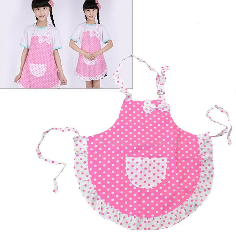 Children Super Cute Cooking Apron, Wave Point Sleeveless Chef Apronsm