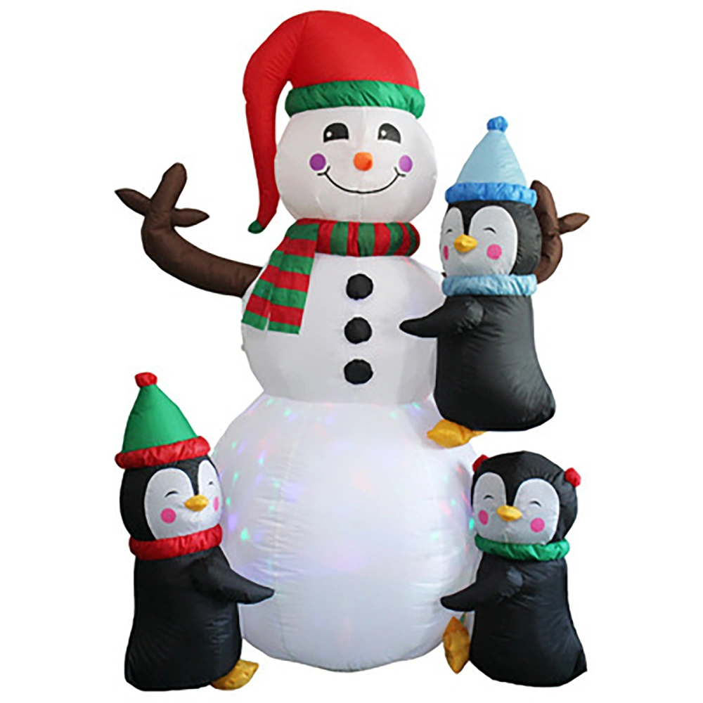 Christmas Inflatable Snowman with Light, Bright Gift Box Party