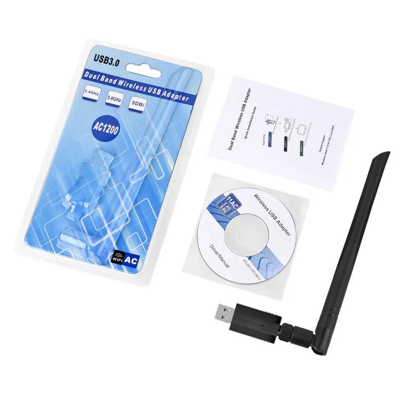 Wireless USB WiFi Adapter, 1200Mbps 5GHz USB 3.0 WiFi Adapter Antennas