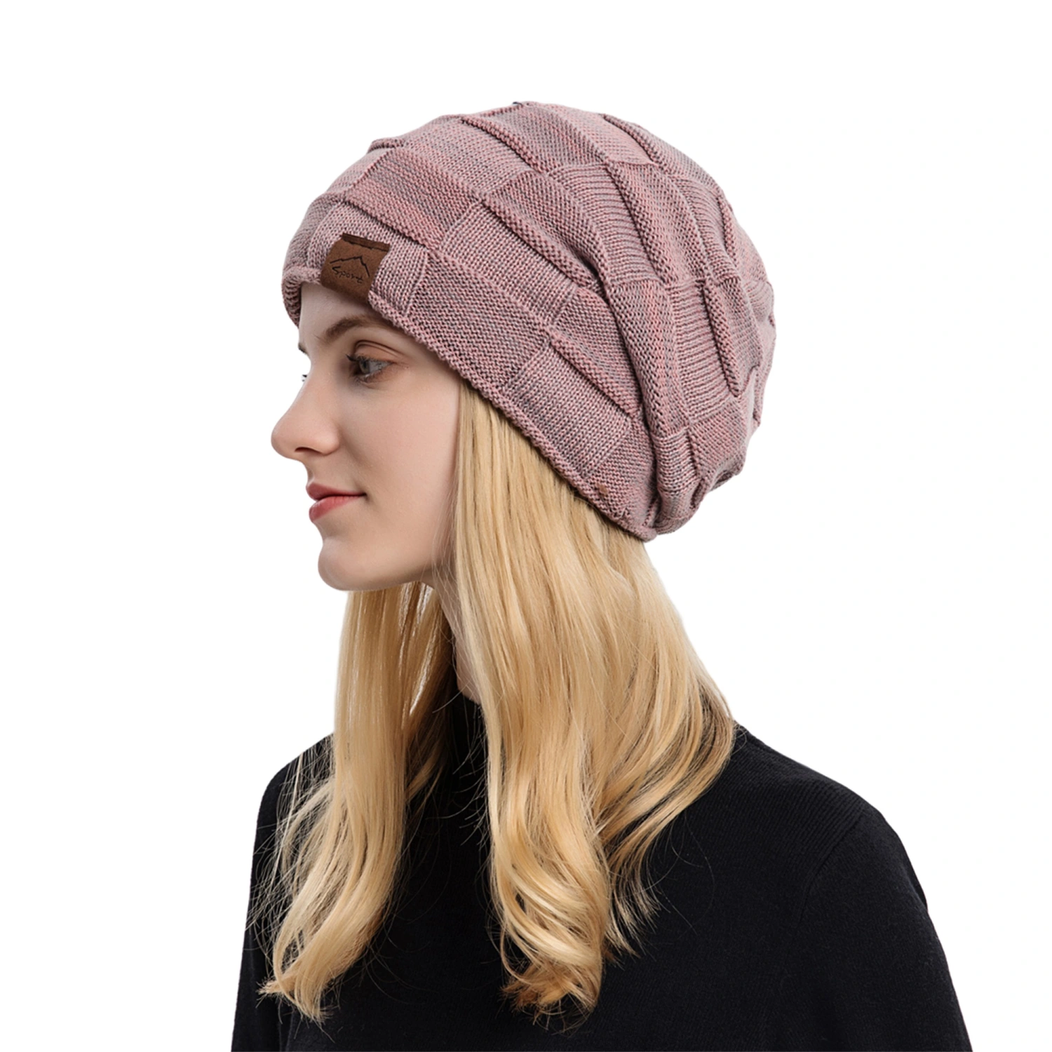 Women Winter Warm Skull Cap, Fleece Lined Beanie Hat Slouchy Knit Hat