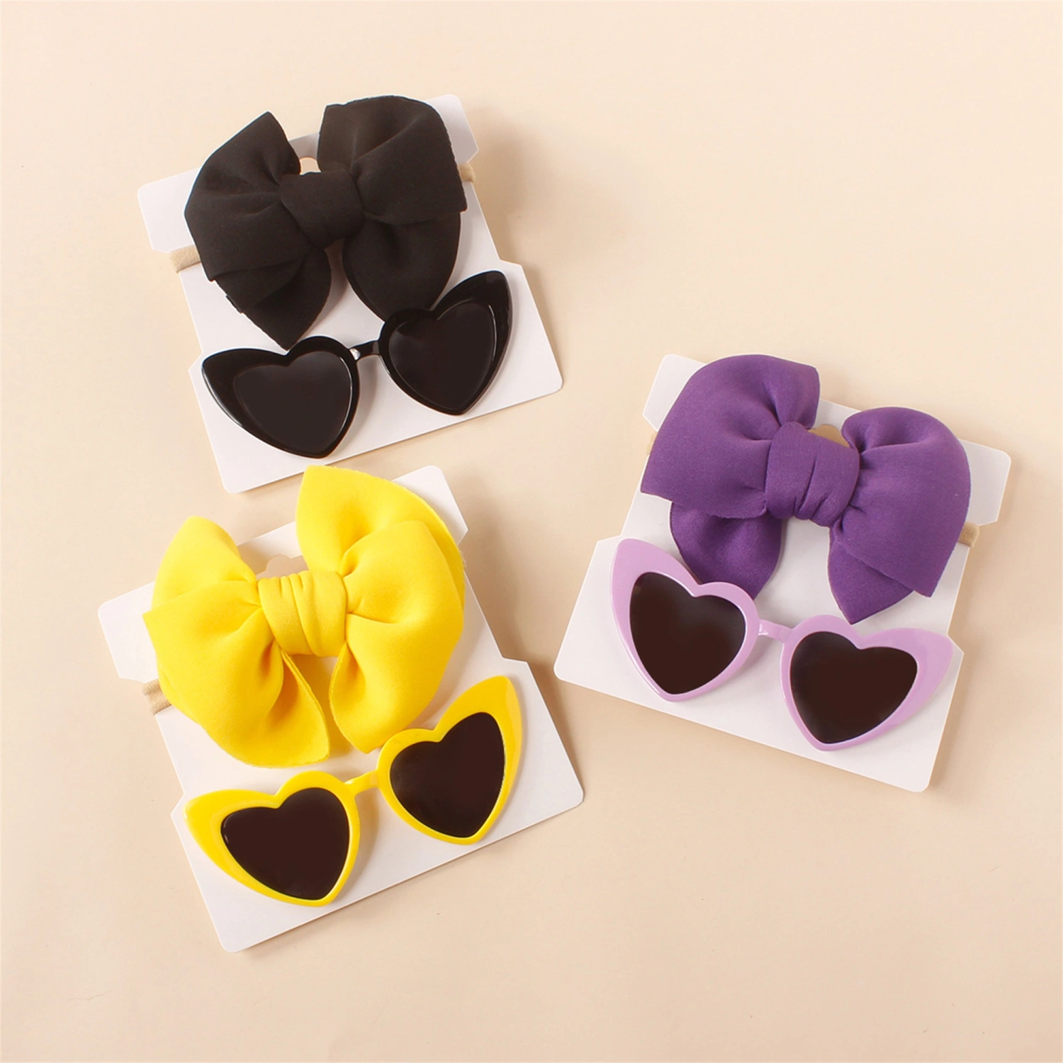 Kids Cute Sunglasses Headwear Suit Cute Cartoon Heart-Shaped Props