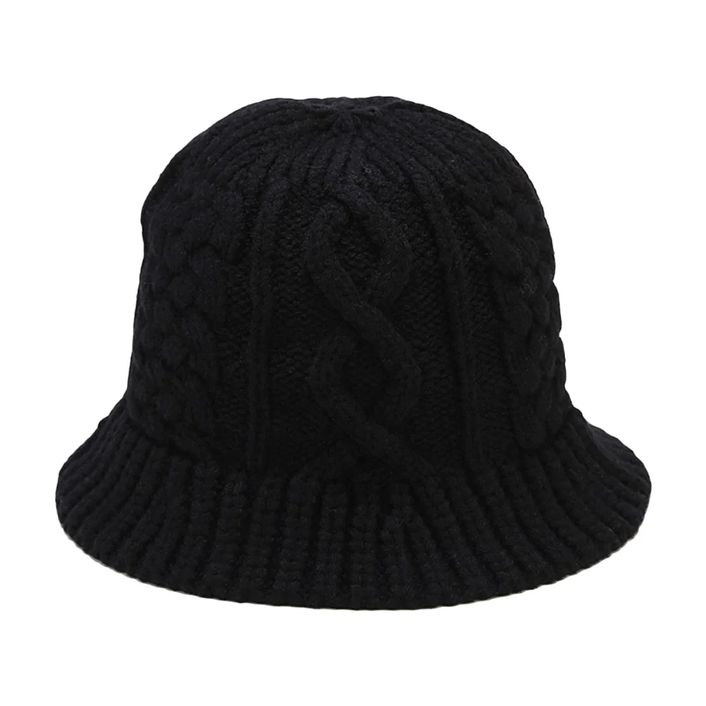 Women Knitted Twisted Basin Hats Autumn Winter Warm Fisherman Cap