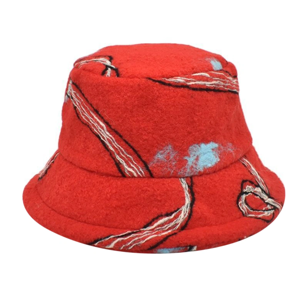 Warm Fishermen Plush Hat for Women Men, Stripe Print Basin Cap 