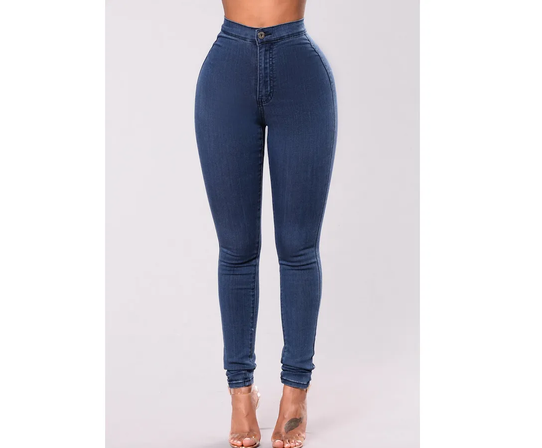 Women's Jeans, Solid Color High Waist All-match Slim Pants for Party