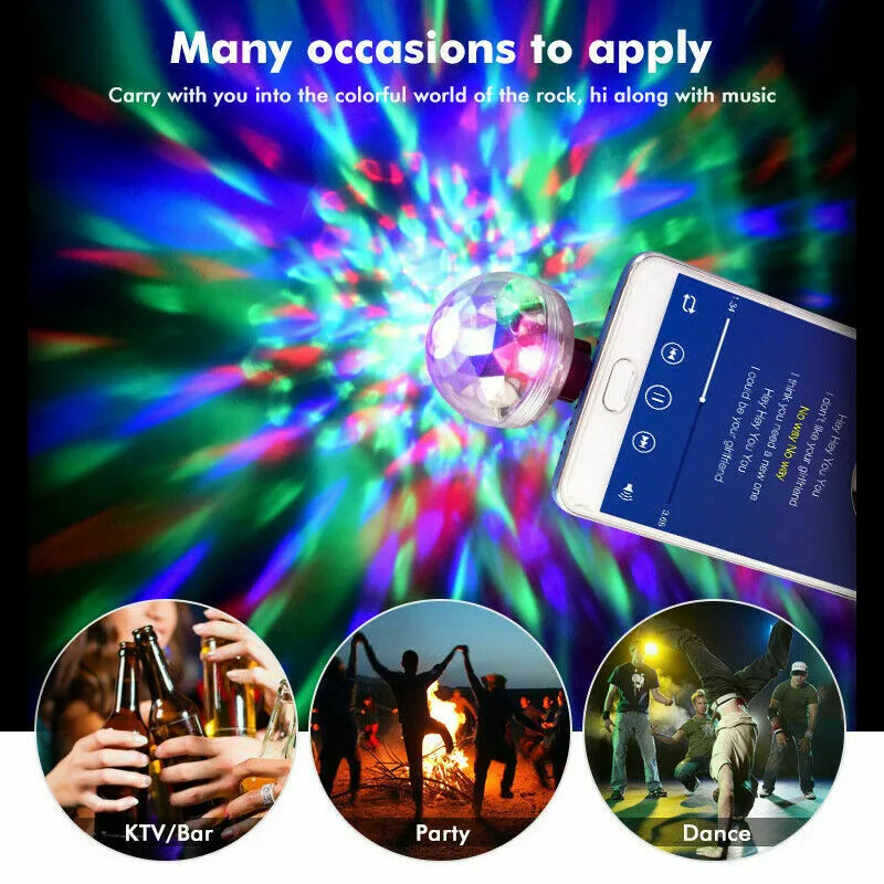 Sound Control Magic LED Light DJ Disco Stage Colorful Atmosphere Lamp