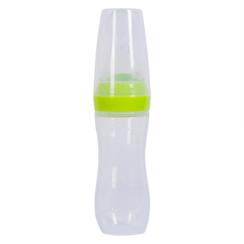 Baby Squeeze Bottle Spoon Silicone Milk Bottle With Spoon Lid Food Supplement