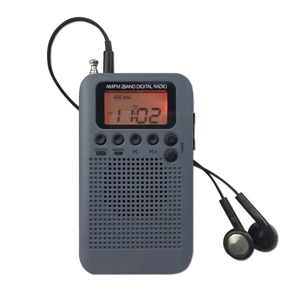 Digital Pocket Radio Mini Portable Digital AM FM Rechargeable Radio