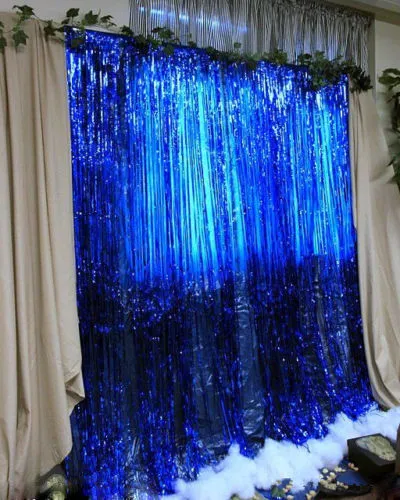 Metallic Fringe Curtain, Party Foil Tinsel Room  Tinsel Backdrop