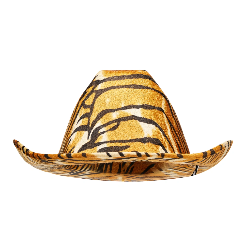 Women Men Cowboy Hat Tiger/Leopard Print Western Cowgirl Cap