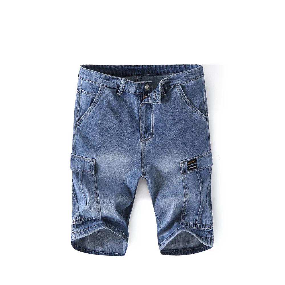 Men's Classic Fit Stylish Straight Leg Denim Shorts with Pockets