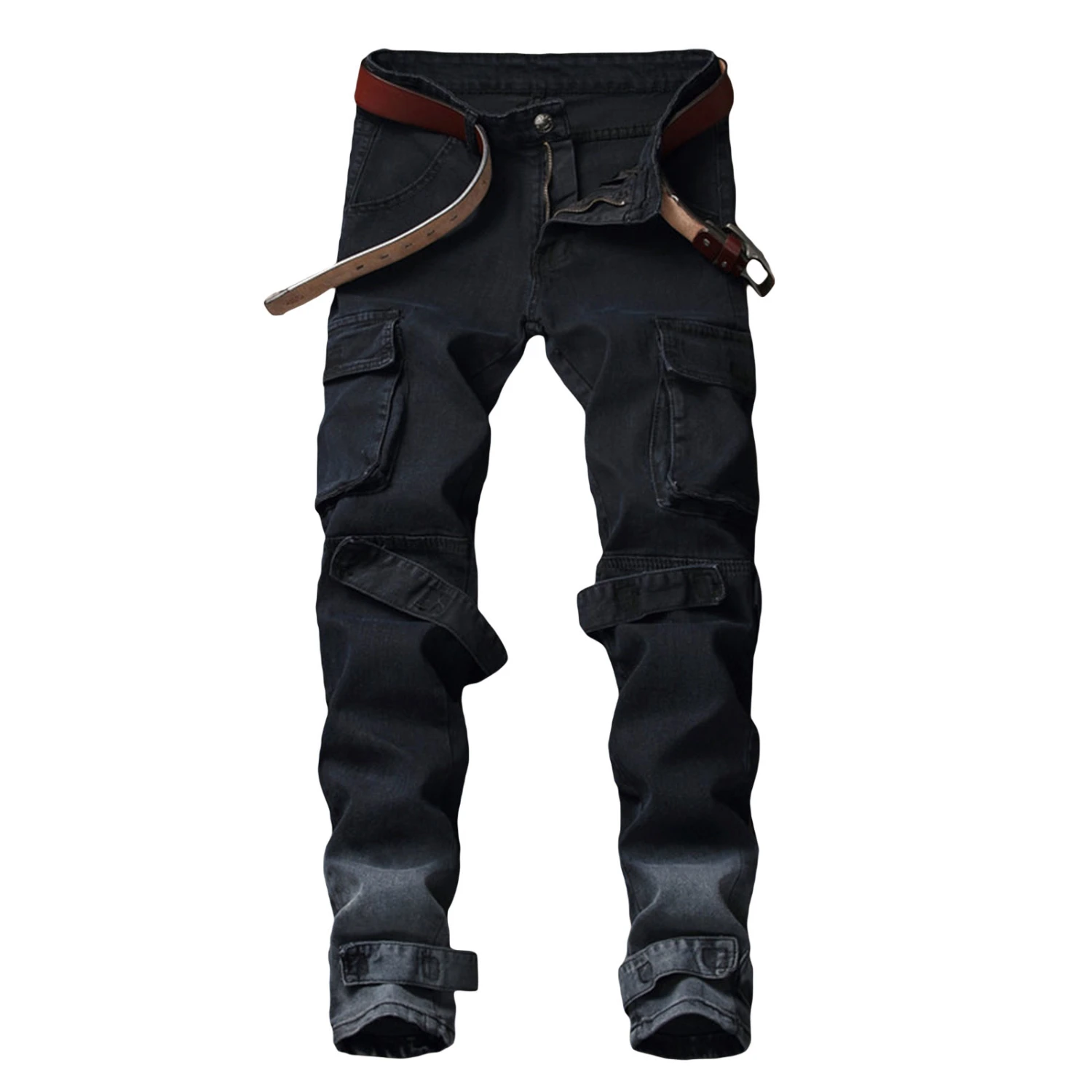 Men Fashion Jeans Stylish Multi-pocket Pants Fashion Slim-fit Pants