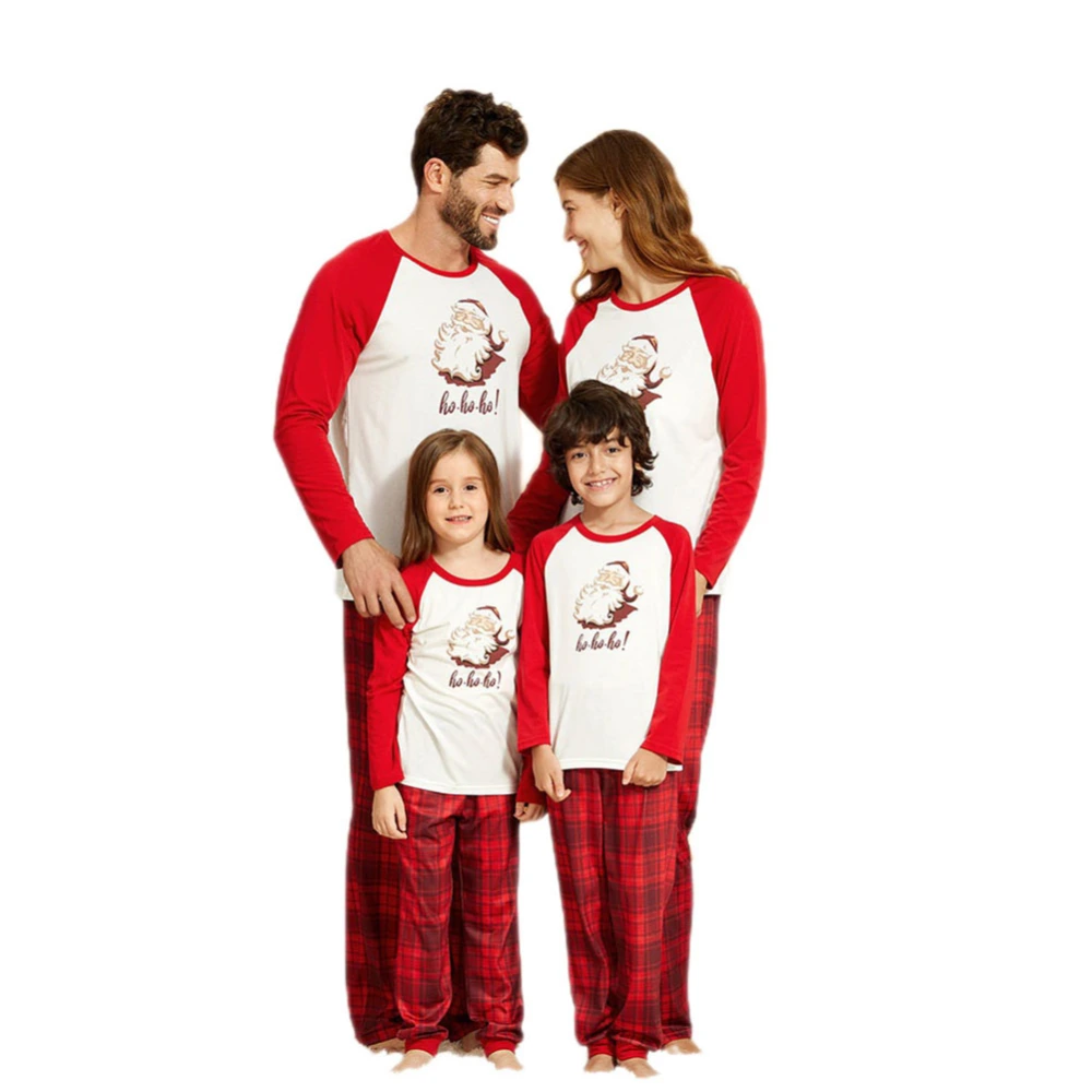 Santa Clause Print Round Neck Long Sleeve Pullover+ Trousers