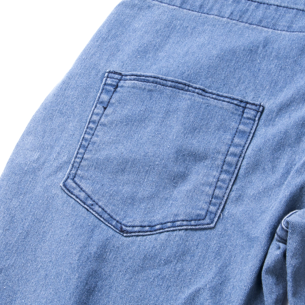 Men’s Denim Suspender Pants, Letter Destroyed Pockets Adjustable Straps Overalls
