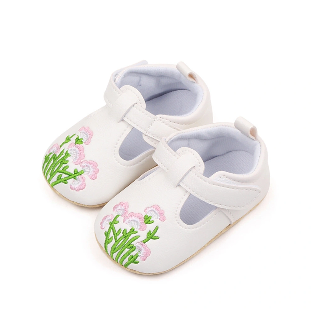 Baby Girls Princess Shoes Flower Embroidery Flats Dress Walking Shoes