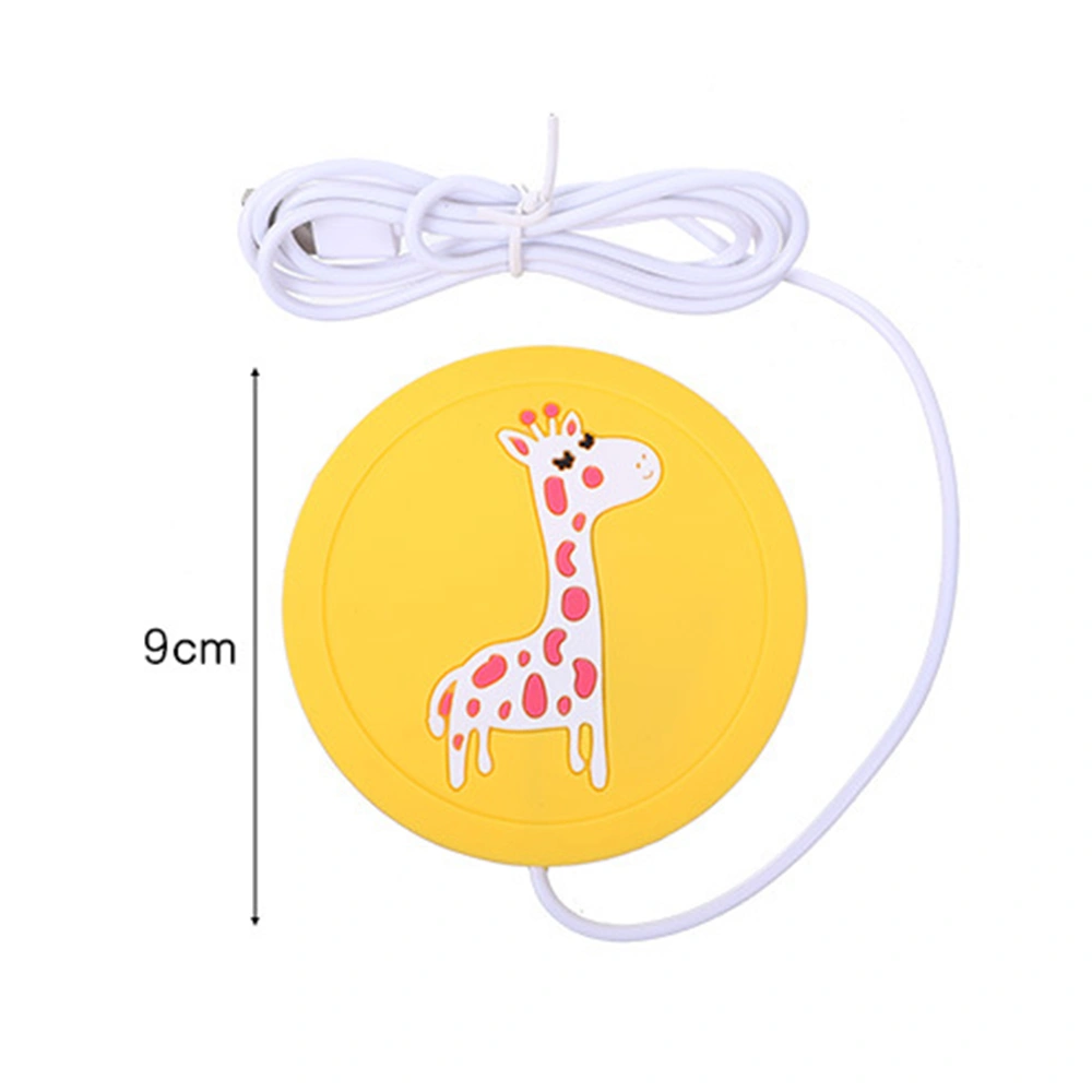 Cup Mat USB Plug Cartoon Animal Print Wear-Resistant Heating Coaster