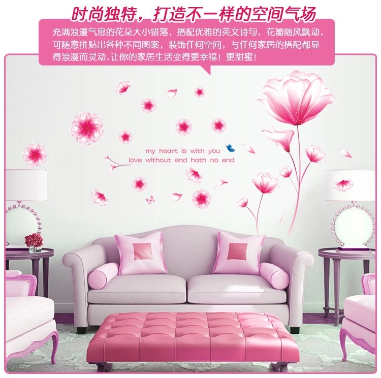 Flower Pattern Wall Sticker, Floral Mural Home Decor Decal Paper