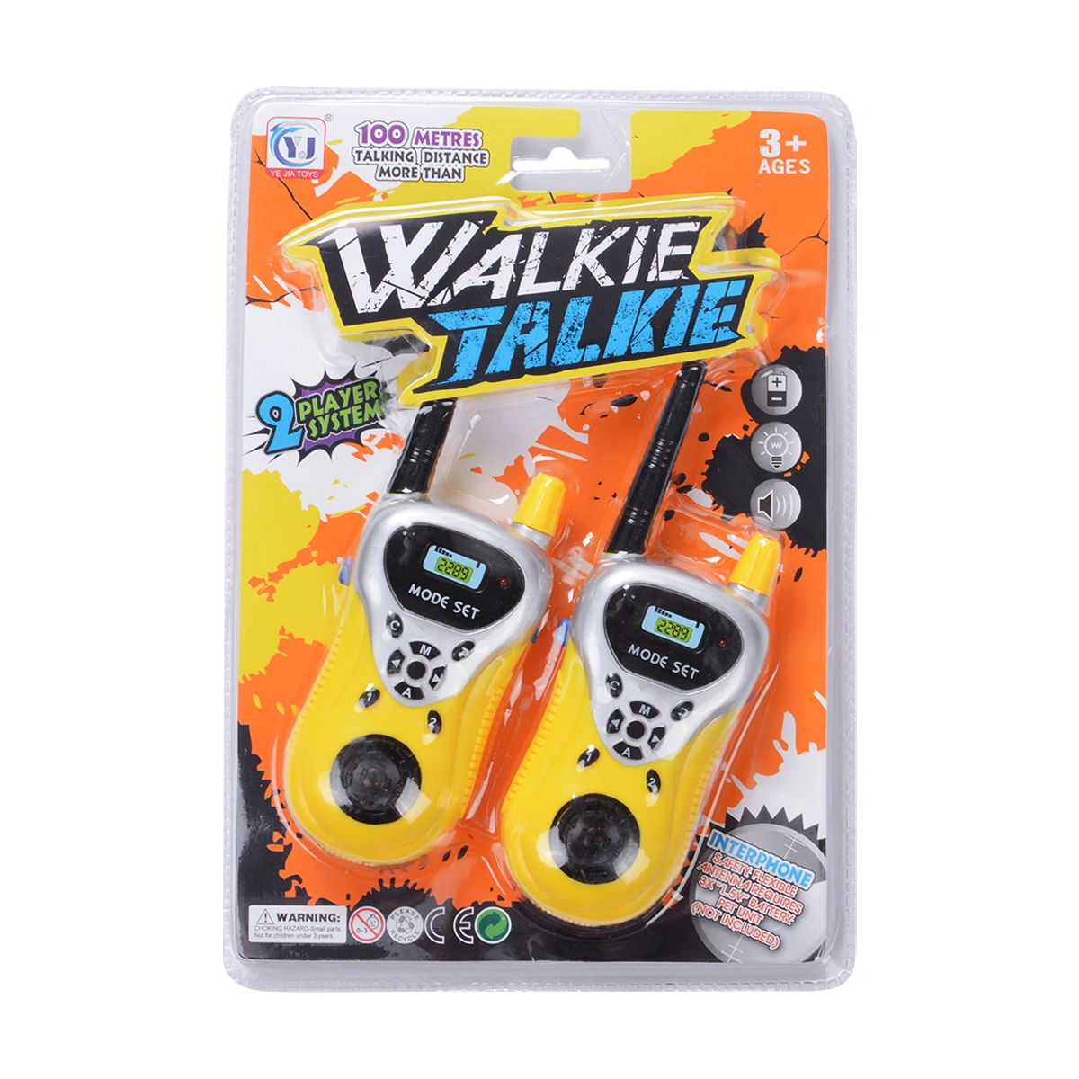 Electric Toy Walkie-Talkie Cartoon Appearance Back Clip Portable Toy