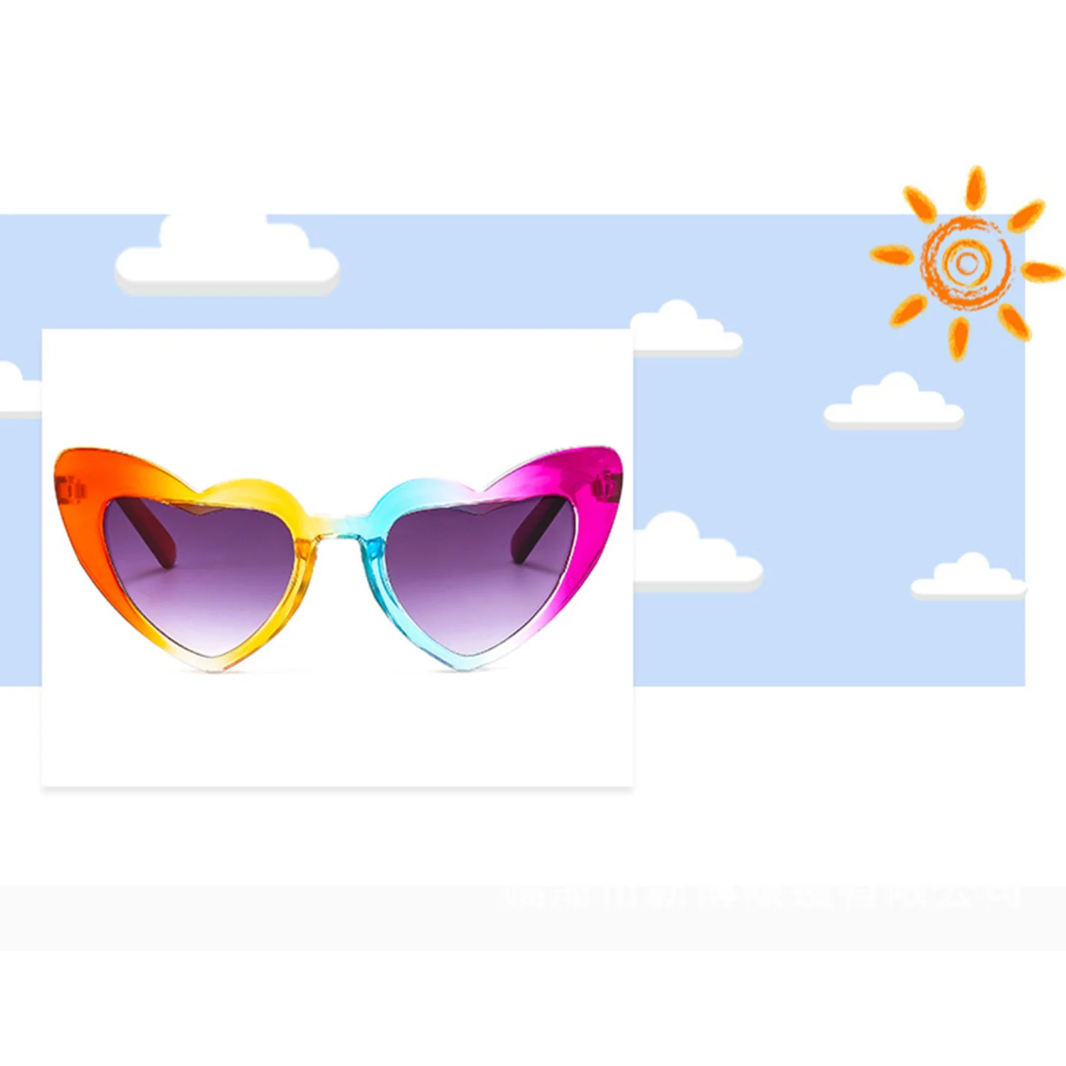 Little Boys Girls Sunglasses, Heart Frame Outdoor Casual Glasses