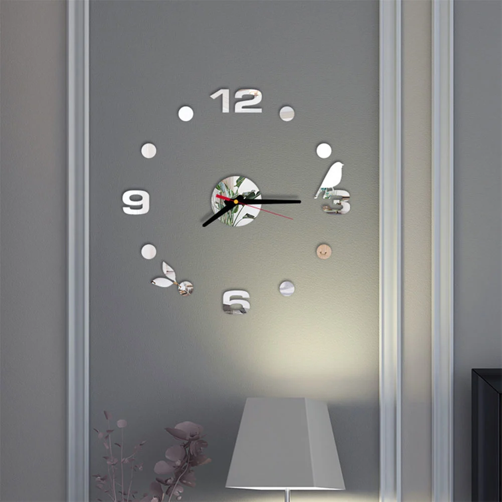 3D Mirror Wall Clock Stickers, DIY Removable Art Decal Wall Sticker