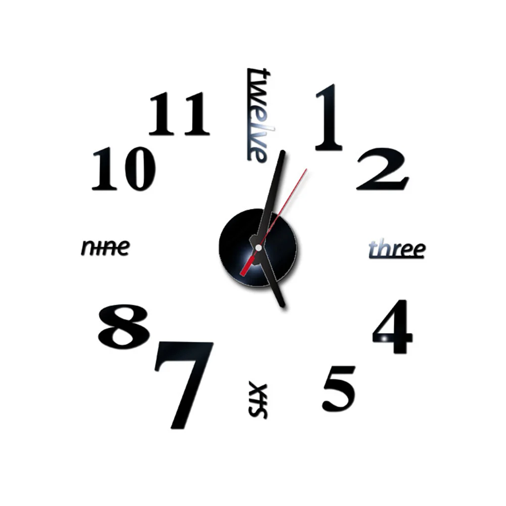3D Mirror Wall Clock Stickers, DIY Removable Art Decal Wall Sticker