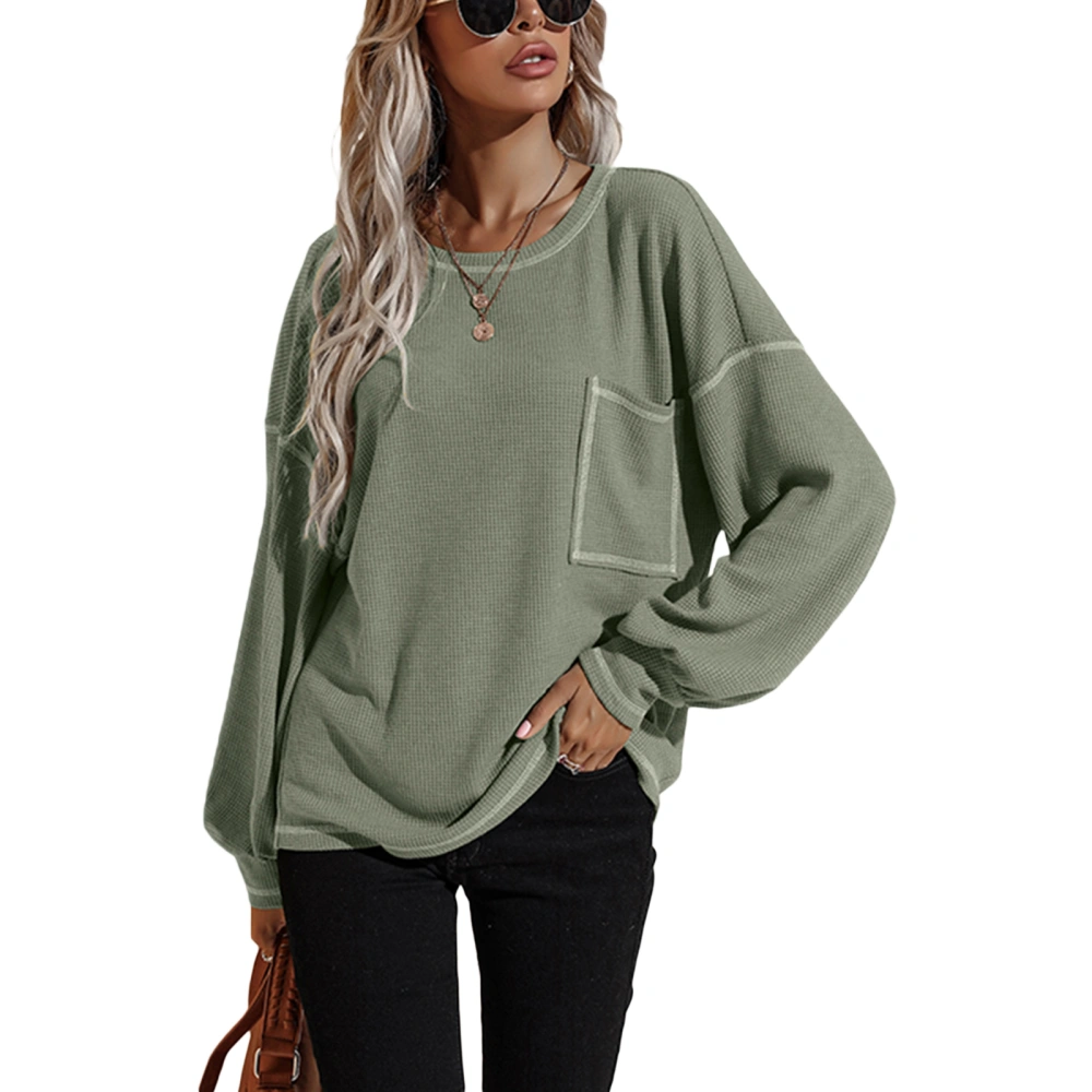 Women Loose Style Pullover, Solid Color Batwings Sleeve Tops