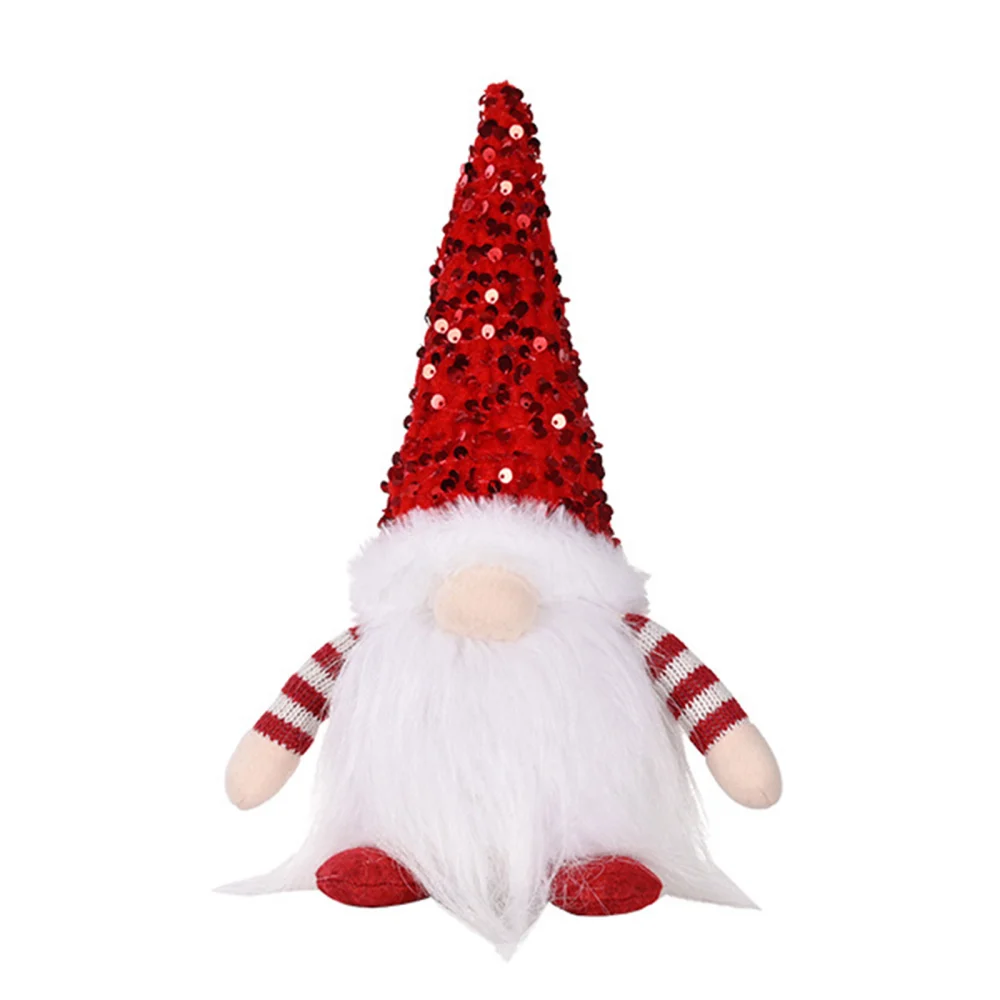 Christmas Gnome Decoration with Light, Sequin Hat Decoration