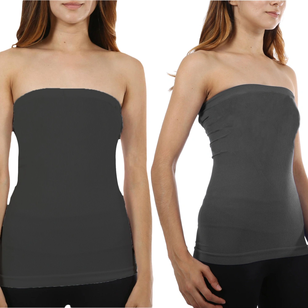 Women Tube Top, Strapless Backless Vest Solid Slim Fit Summer Tops