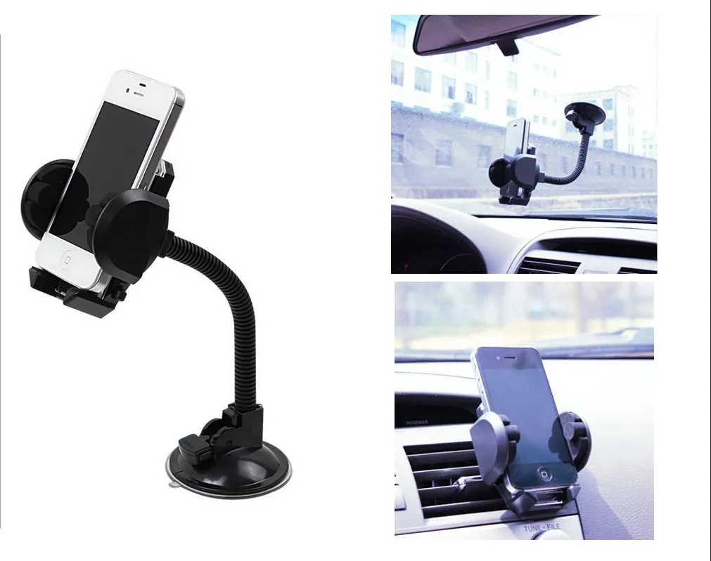360° Car Mount Bracket Windshield Suction Cup Smart Phone Holder