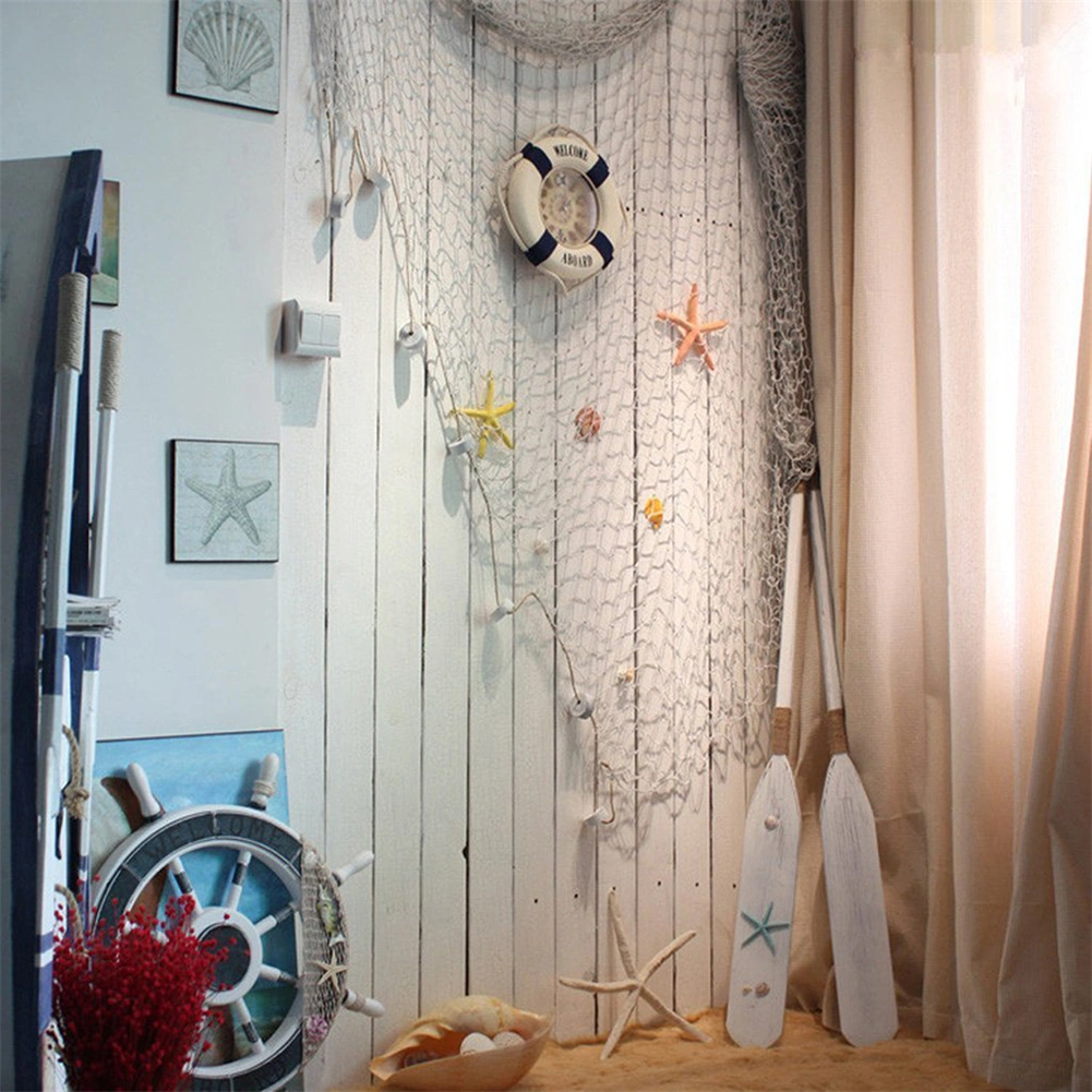 Natural Fishing Net Sea Shell Hanging Home Wall Decorative Nautical Fish Net