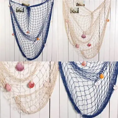 Natural Fishing Net Sea Shell Hanging Home Wall Decorative Nautical Fish Net