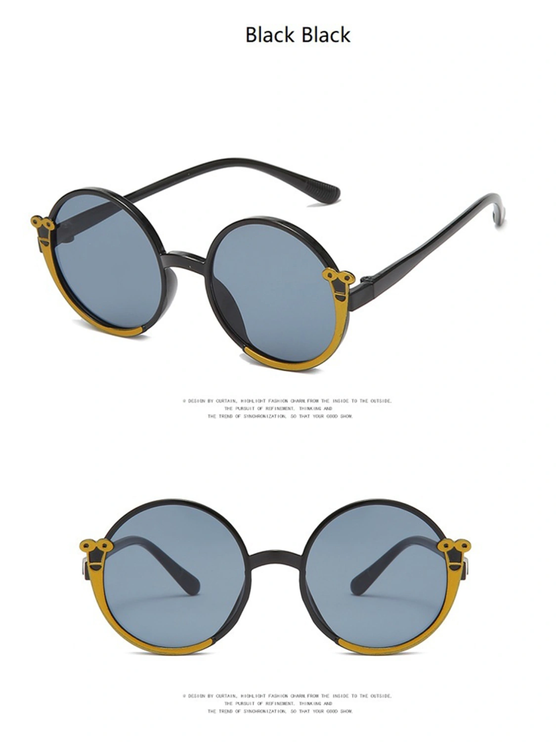 Round UV400 Sunglasses, Cartoon Snail-Shaped Glasses, Holiday Gift