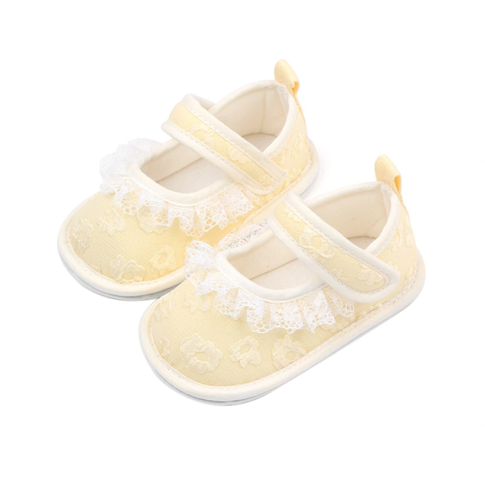 Baby Girls Princess Shoes Flower Lace Patchwork Non-slip Toddler Shoes