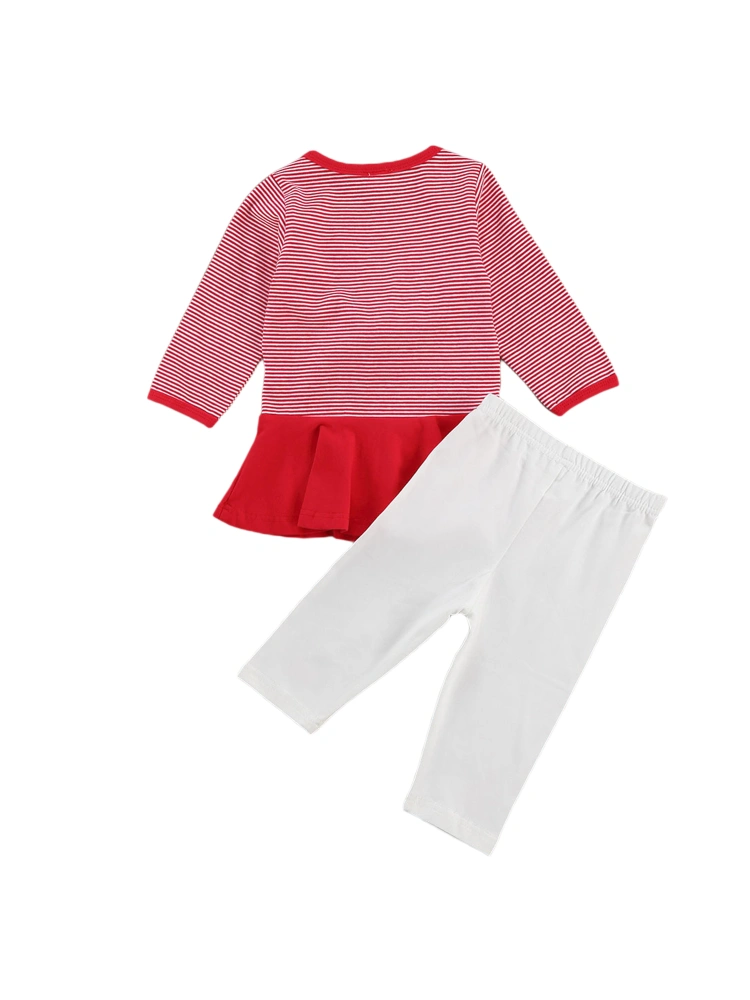 Baby Girl 2 PCS Set, Long Sleeve Tops and Long Pant, 0-24 Months