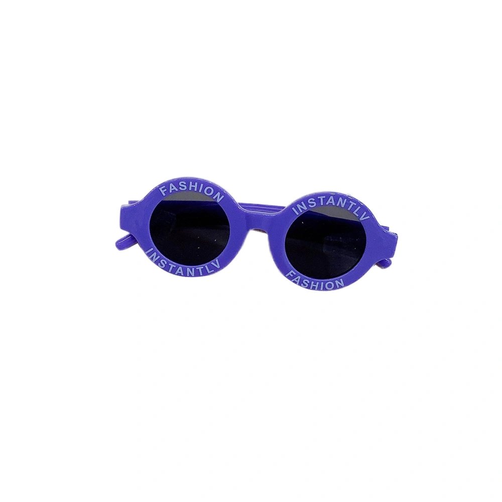 Kids Vintage Sunglasses, Letter Print Round Shaped UV400 Dark Glasses