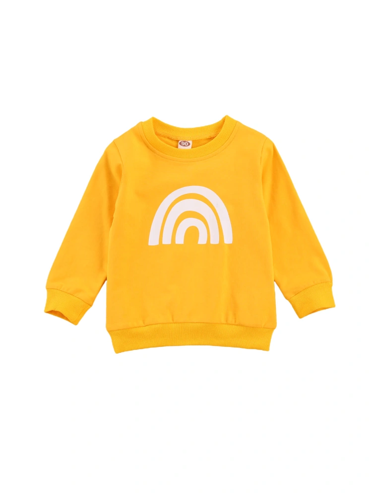 Toddler Baby Casual Sweatshirts, Long Sleeve Crew Neck Pullover Tops