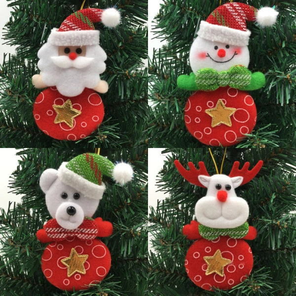 Santa Snowman Tree Toppers, Hanging Pendant Decorations Gifts