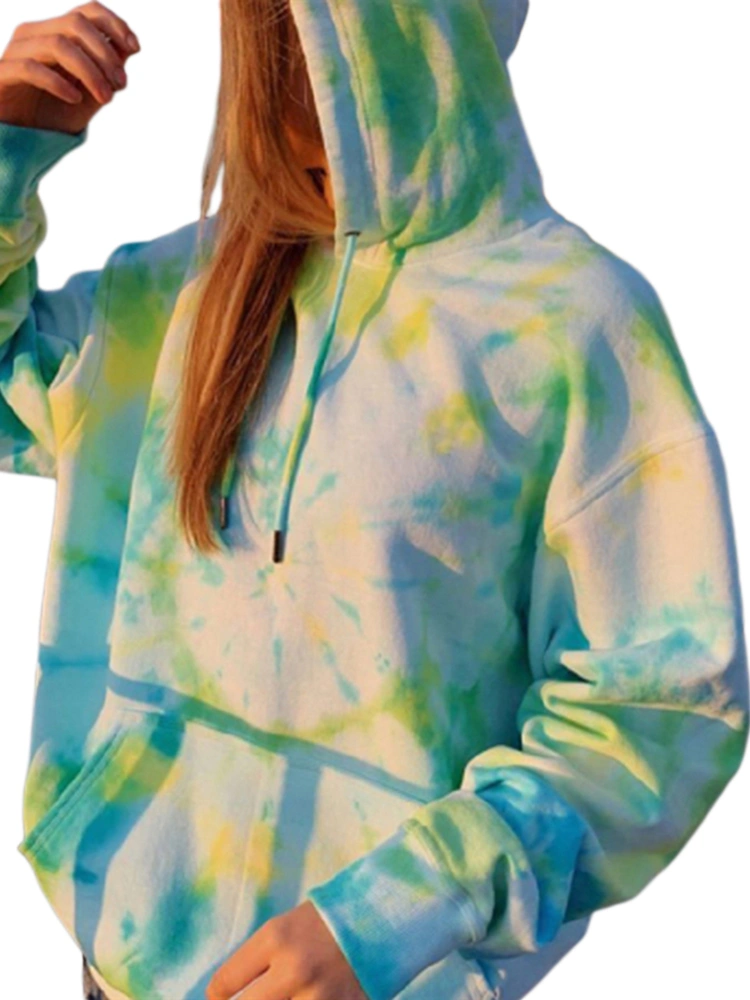 Women's Gradient Color Hoodie, Pullover Hooded Top with Front Pocket