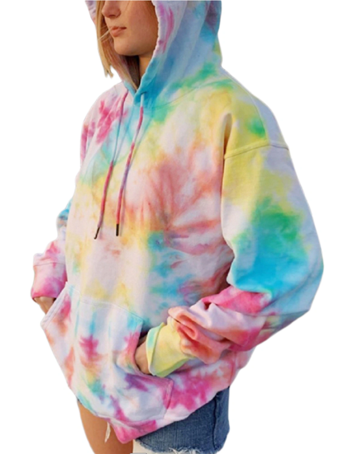 Women's Gradient Color Hoodie, Pullover Hooded Top with Front Pocket