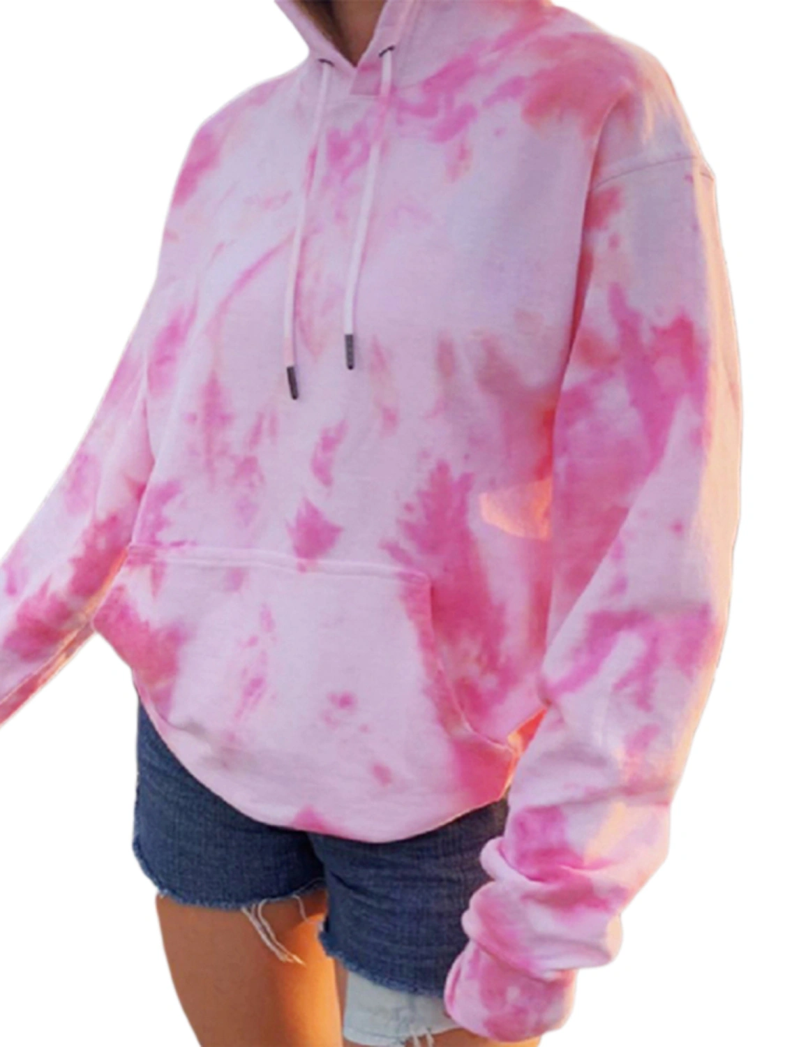 Women's Gradient Color Hoodie, Pullover Hooded Top with Front Pocket