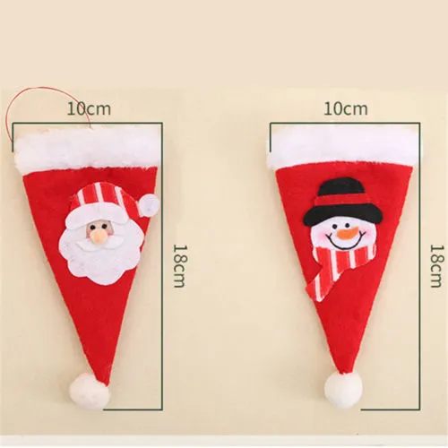 Kitchen Tableware Holder Pocket Santa Claus Snowman Table Cutlery Bags