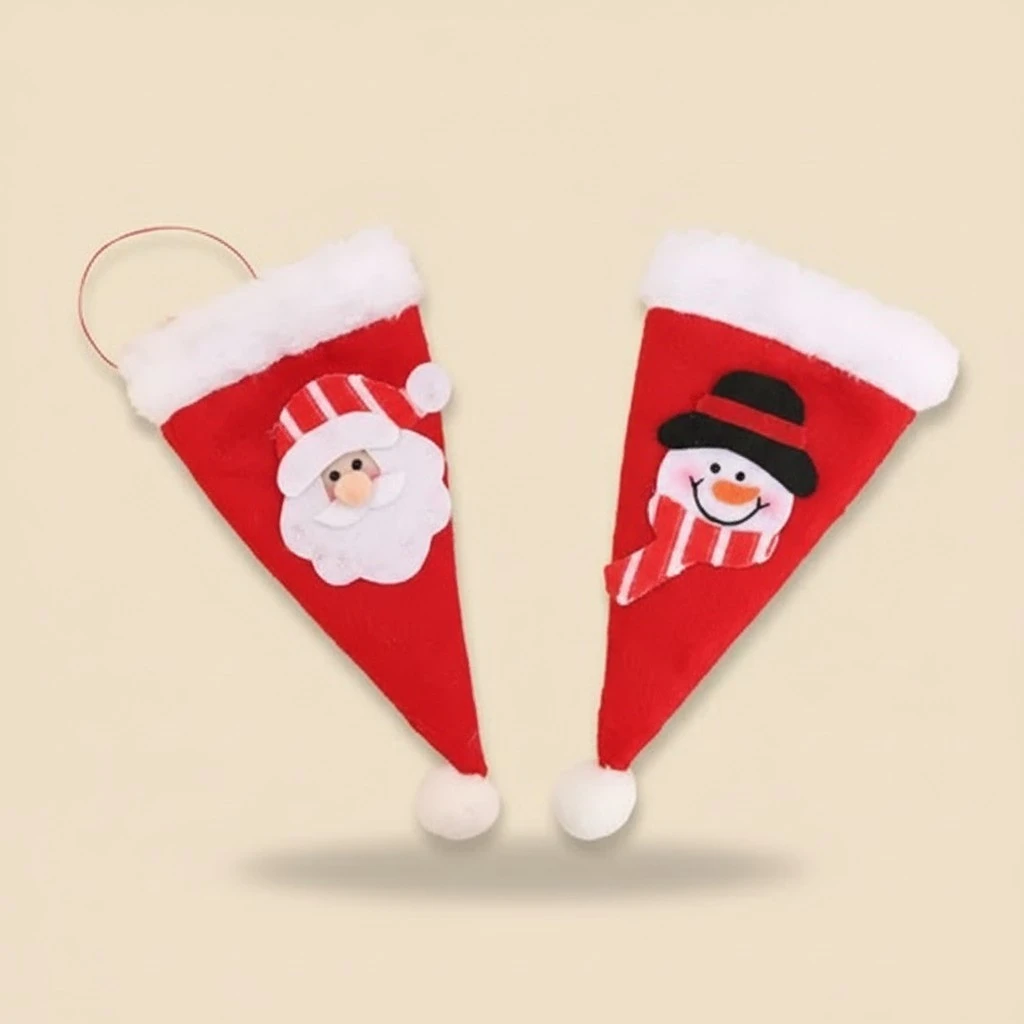 Kitchen Tableware Holder Pocket Santa Claus Snowman Table Cutlery Bags