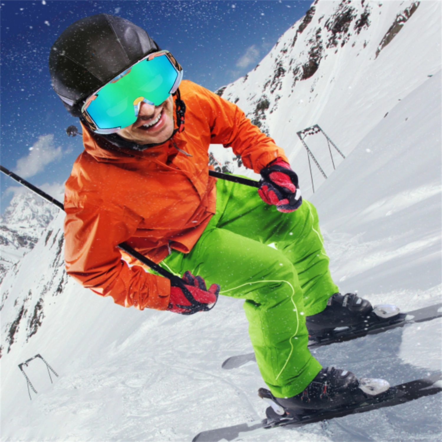 Ski Sunglass, Multi-Function Anti-Fog Double Layer Snowboard Glasses